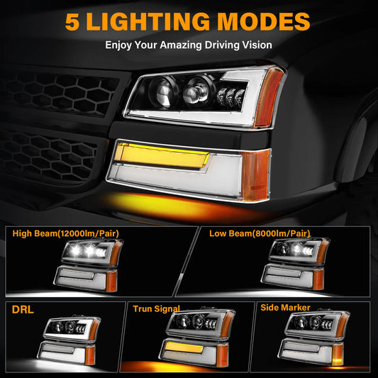 Chevy Silverado Headlights 2003-2006