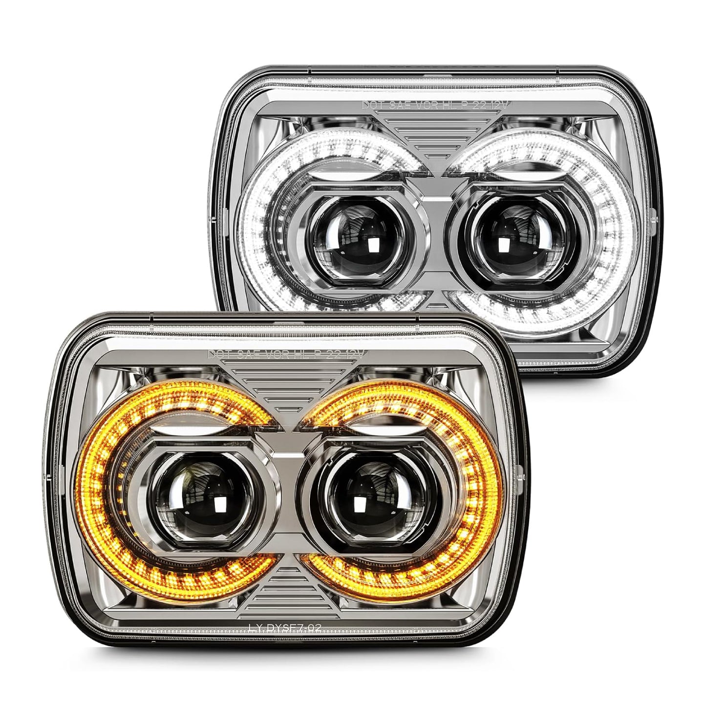 LOYO 5x7 7x6 H6054 Jeep XJ YJ Truck LED headlight W/ DRL & Turn Signal, DOT Approved