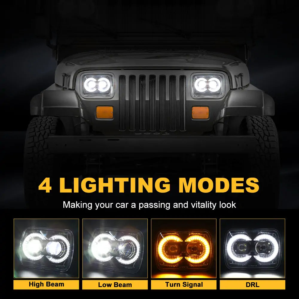 h6054 LED headlight with High Low Beam Turn Signal DRL