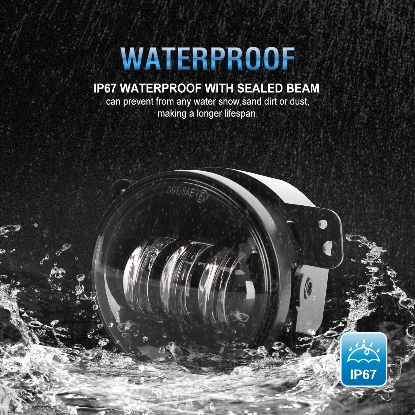 4 inch round led fog lights waterprof ip67
