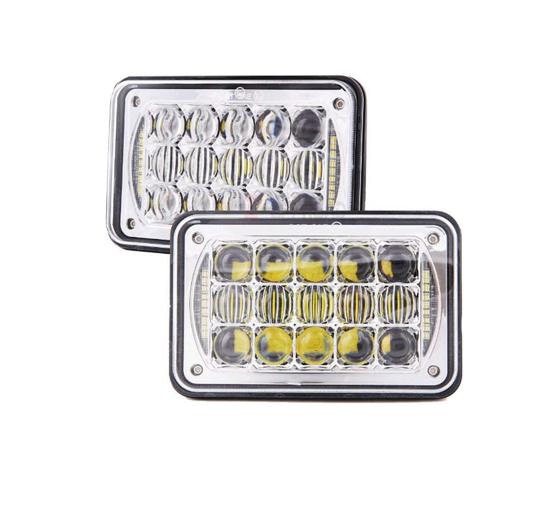 4x6 LED Headlights, 4PCS 60W DOT Approved Rectangular H4651 H4652 H4656 H4666 H6545 Headlight