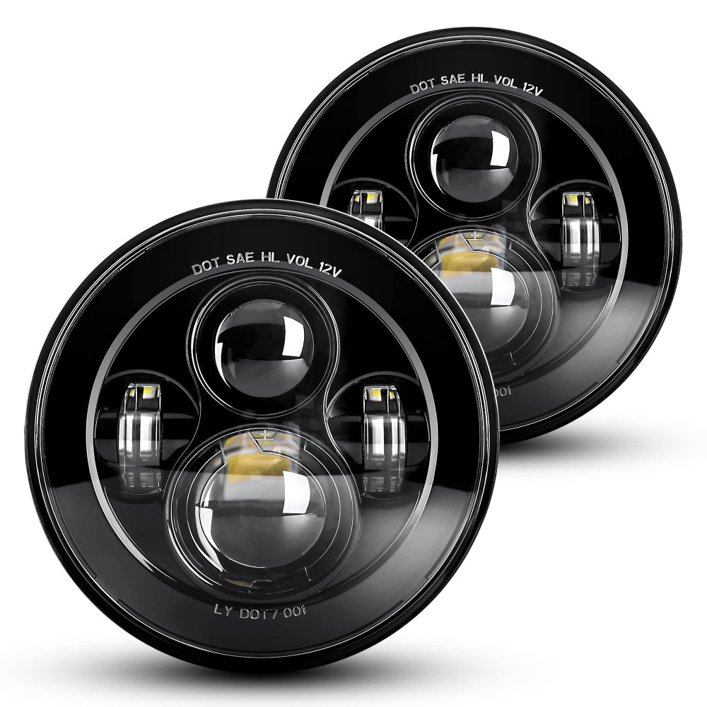 7 inch LED Headlights DOT SAE Aprroved, Black