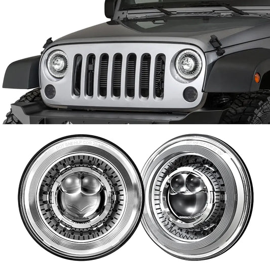 LOYO 7 INCH Dragon Eye Headlights Round Headliamp for Jeep Wrangler JK JL Gladiator