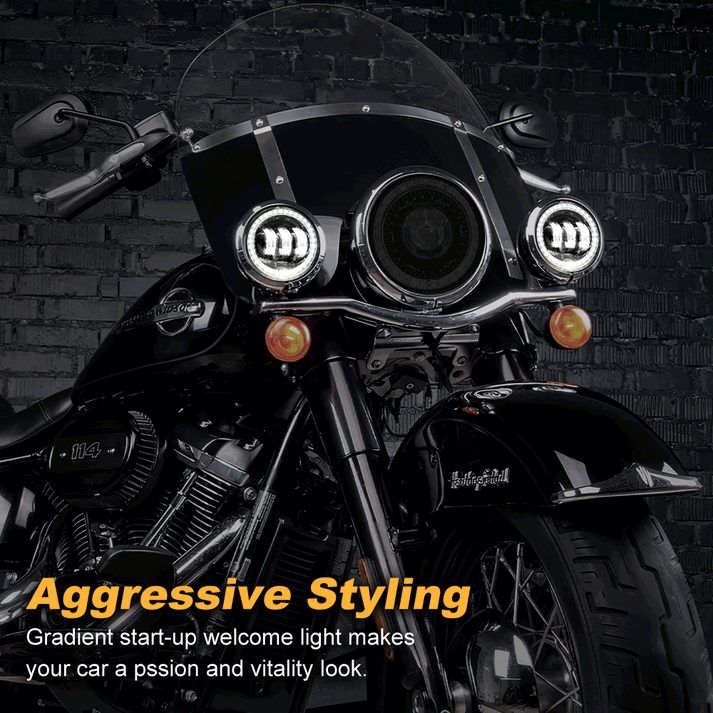 Harley Davidson LED Headlight and Fog Lights Kit