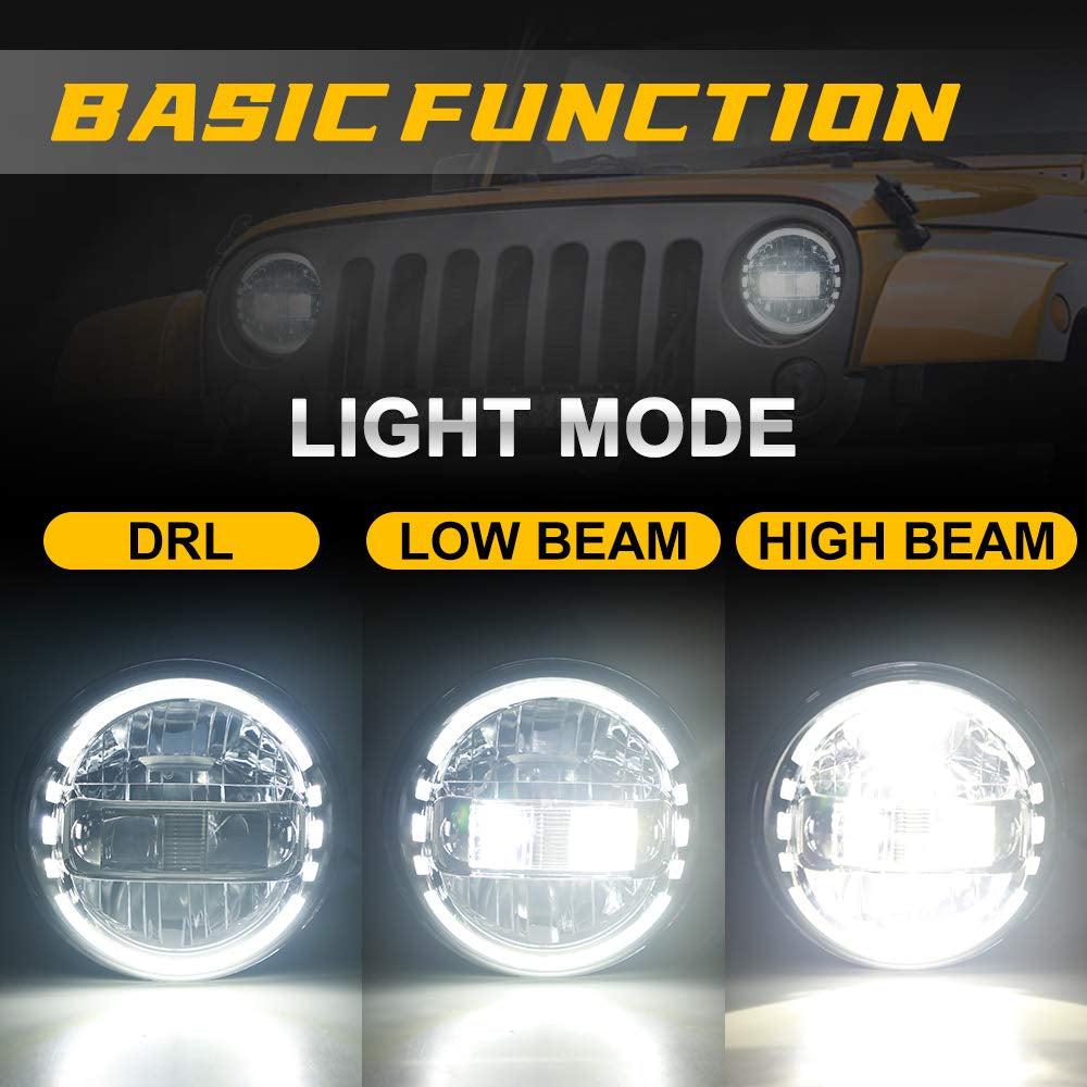 7 inch LED Headlights for Righ Hand Drive Vheicle