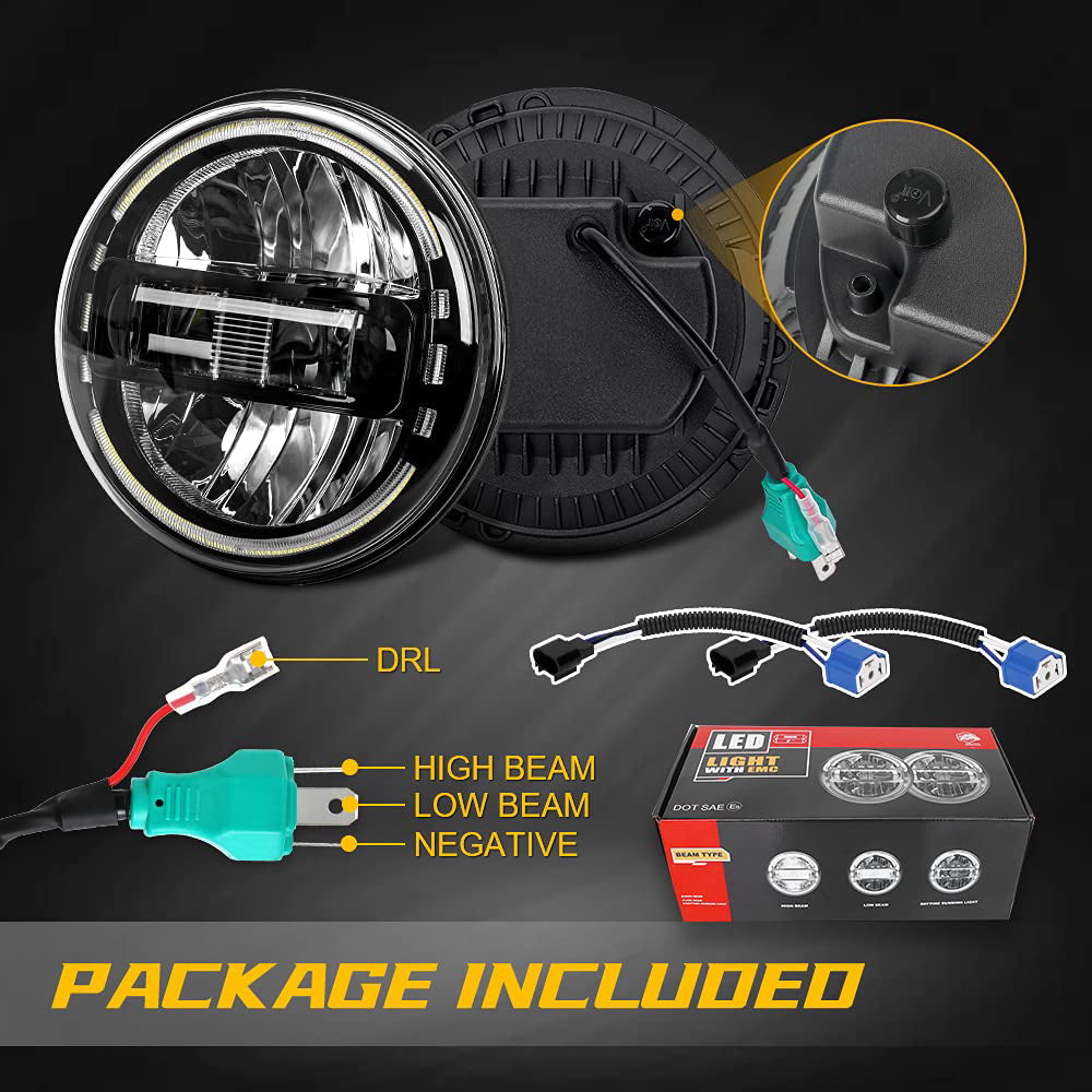7 inch LED Headlights for Jeep Wrangler JK JL JKU GLadiator JT