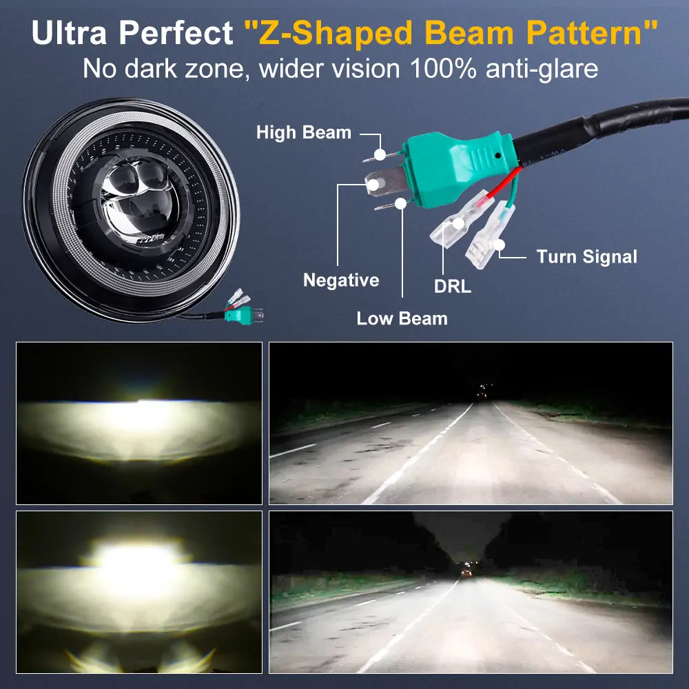 7 inch dragon eye led headlights for jeep wrangler jk