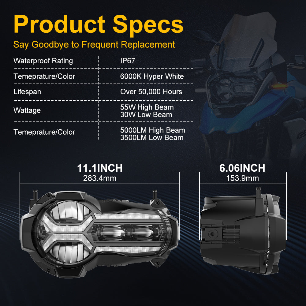 Motorcycle Headlight Assemblies for BMW R1200GS