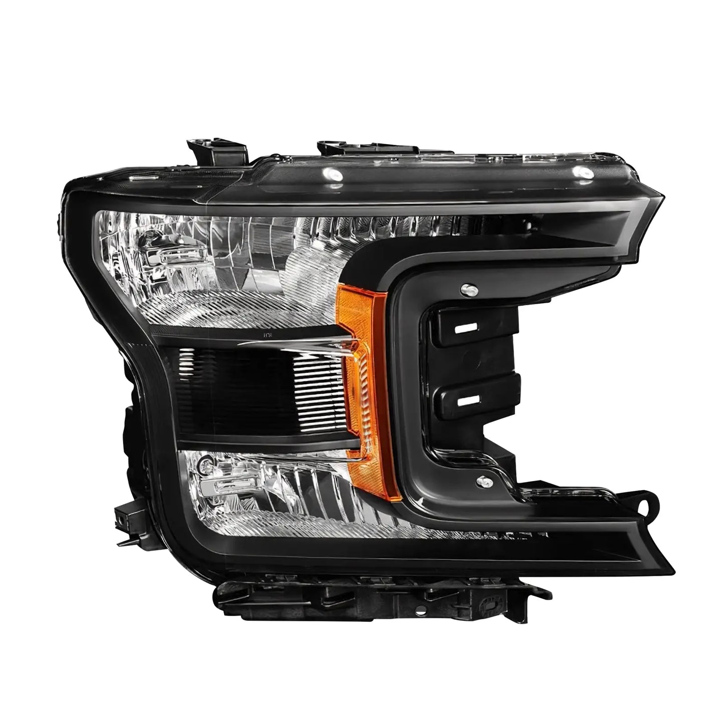 OE Type Headlight Assembly Compatible with Ford F150 2018 2019 2020, Black Housing, Passenger Right Side