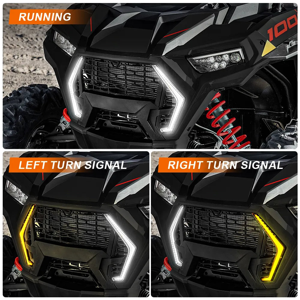 RZR LED Front Fang Light Assembly, White for DRL Amber for Turn Signal