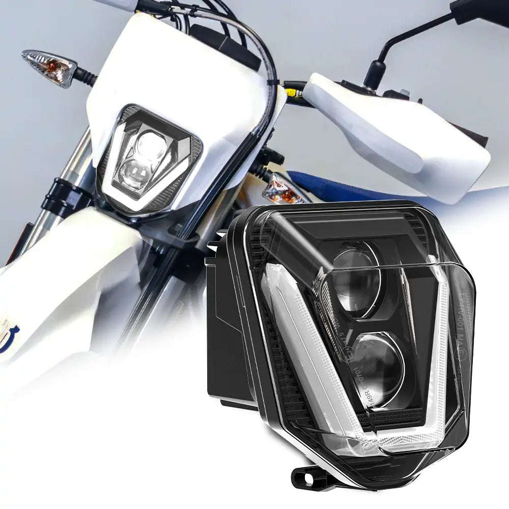 LED Headlight assembly for husquarna 200TE with White DRL