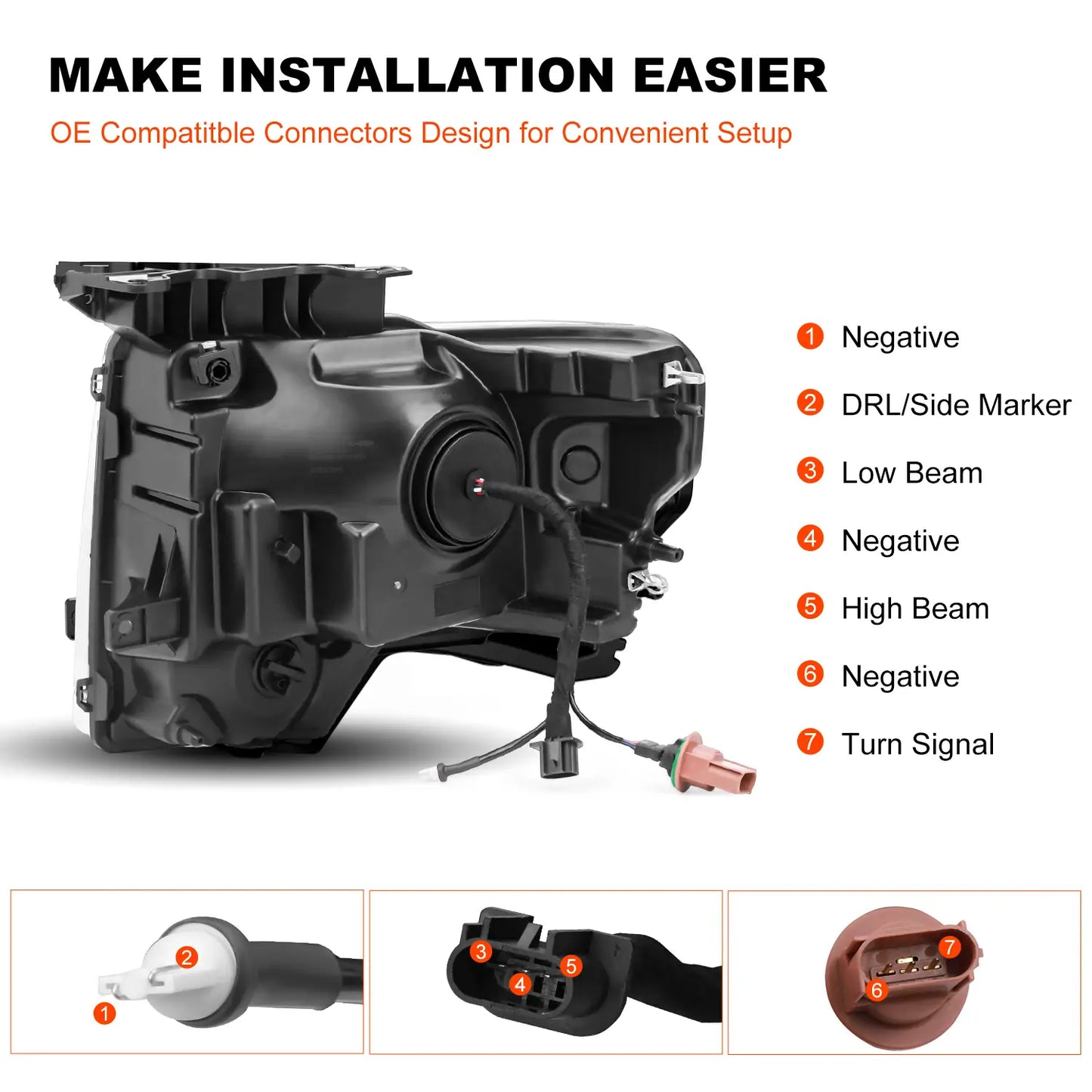 Easy Install LED Headlight Assembly for Ford F150