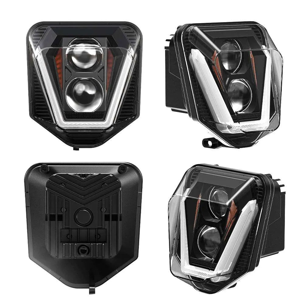 Dirt Bike LED Headlight for Husqvarna FE TE TX FC 125 250 300 350 450 501 701 with amber DRL