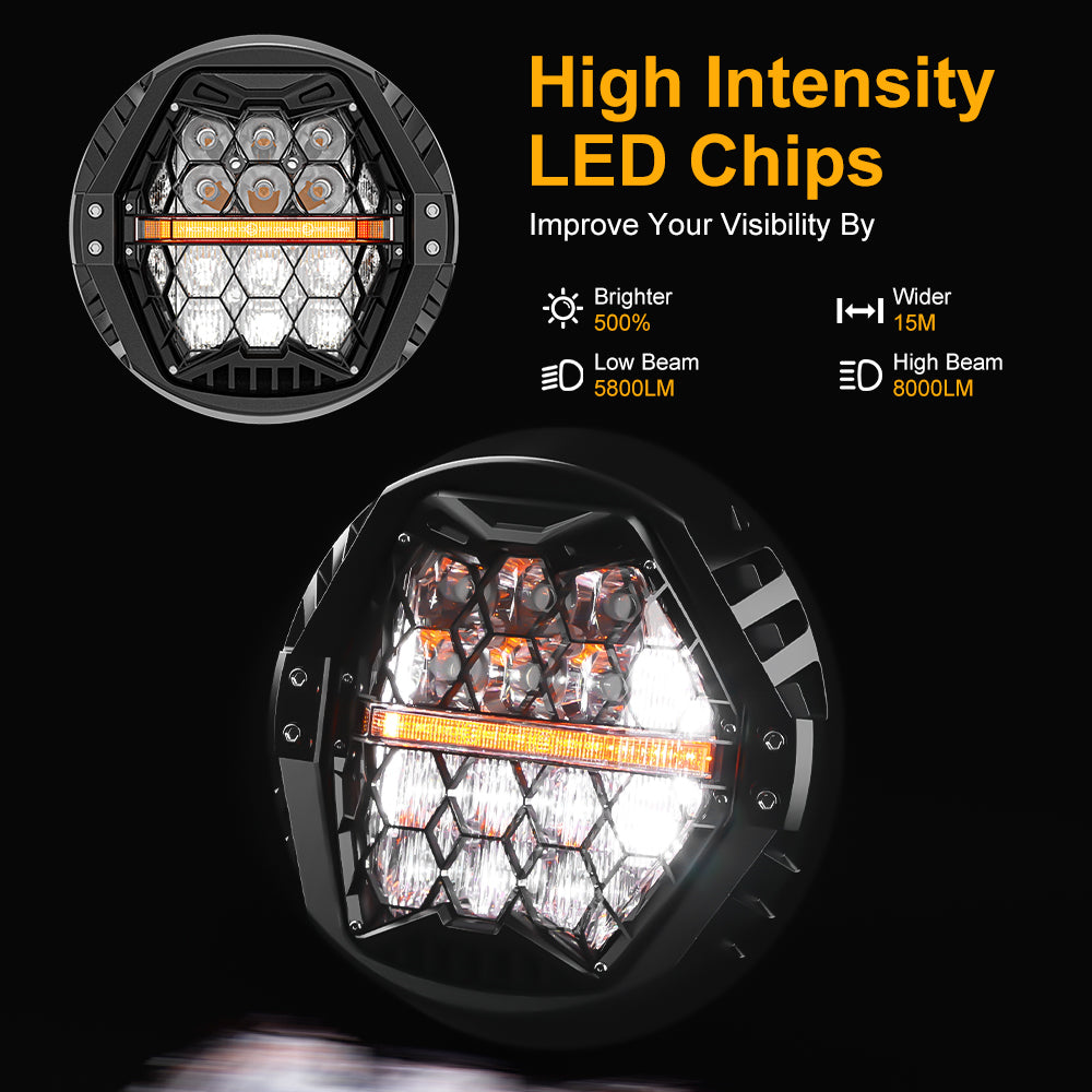 7 inch LED Headlight with High Low Beam And DRL for HD and Indian Motorcycle