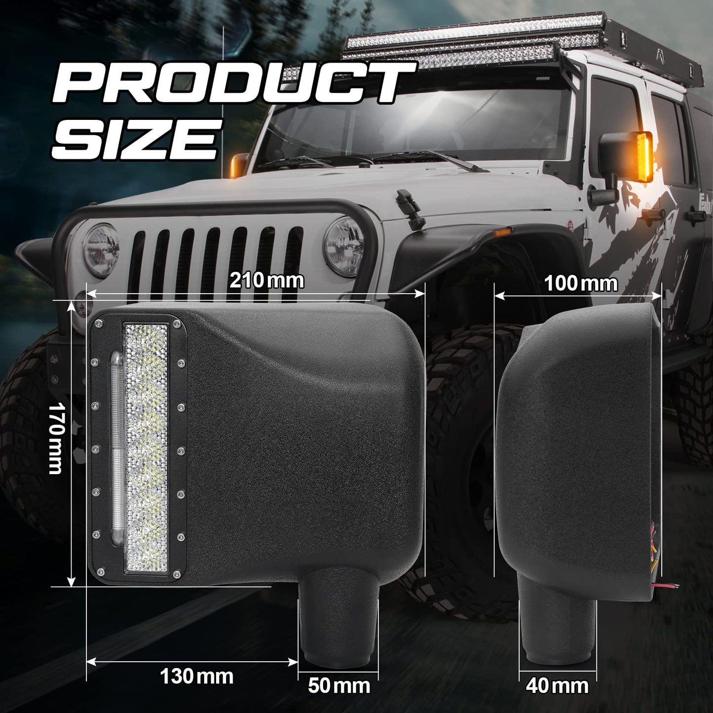 Jeep Wrangler JK LED Rear view mirror lights