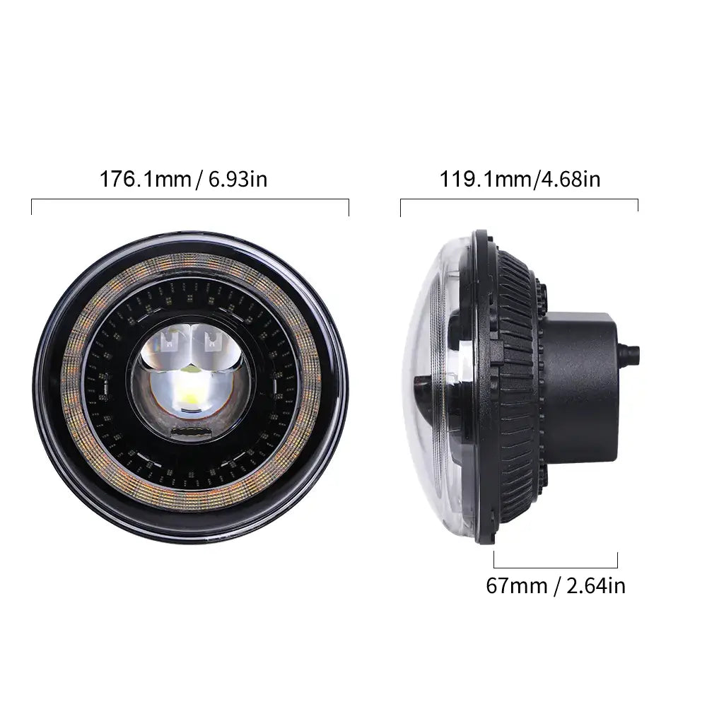 LOYO Dragon Eye LED Headlight Dimension