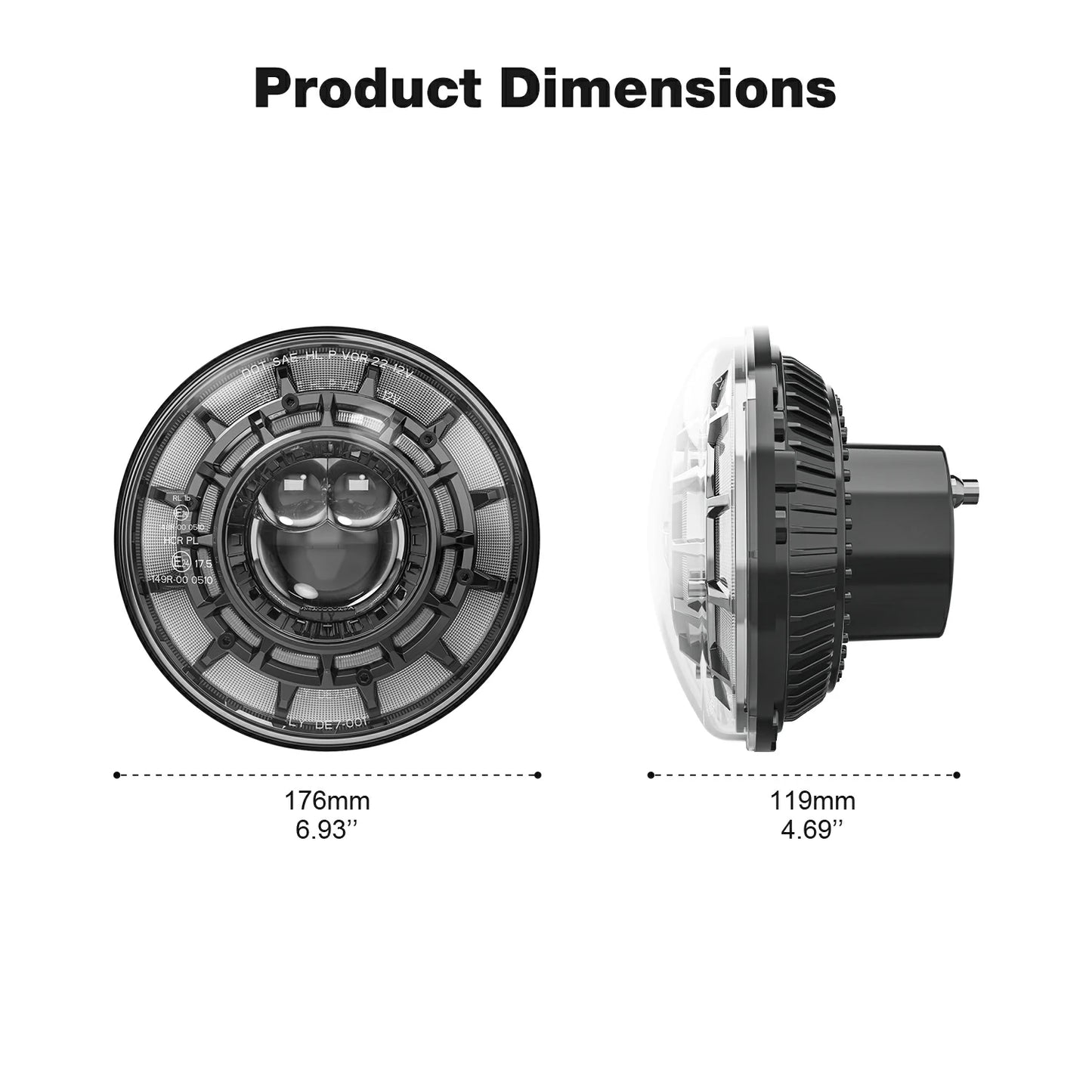 7 inch led headlights round h6024