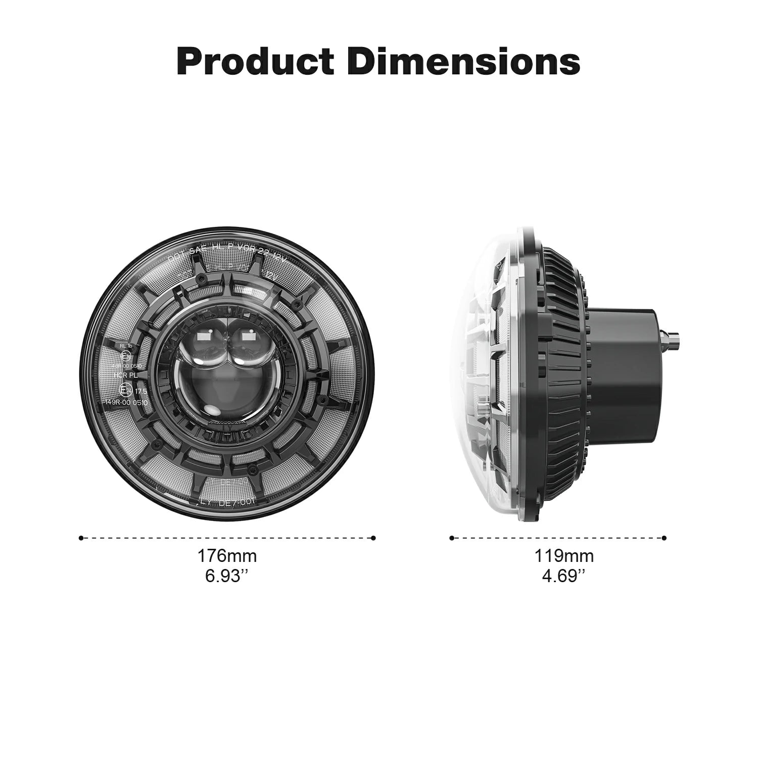 7 inch led headlights round h6024