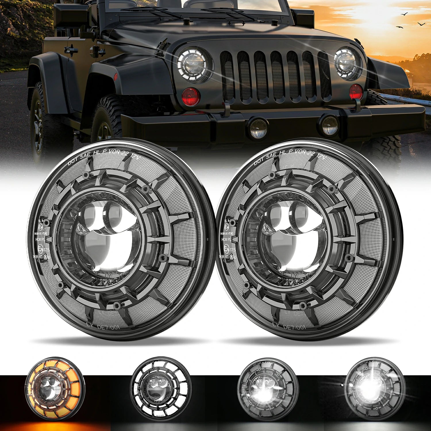 Best 7 inch round led headlights for classic cars