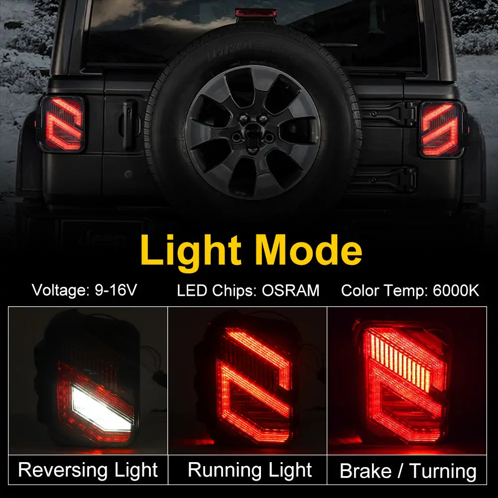 2023 New Design - S Style LED Tail Lights for Wrangler JL
