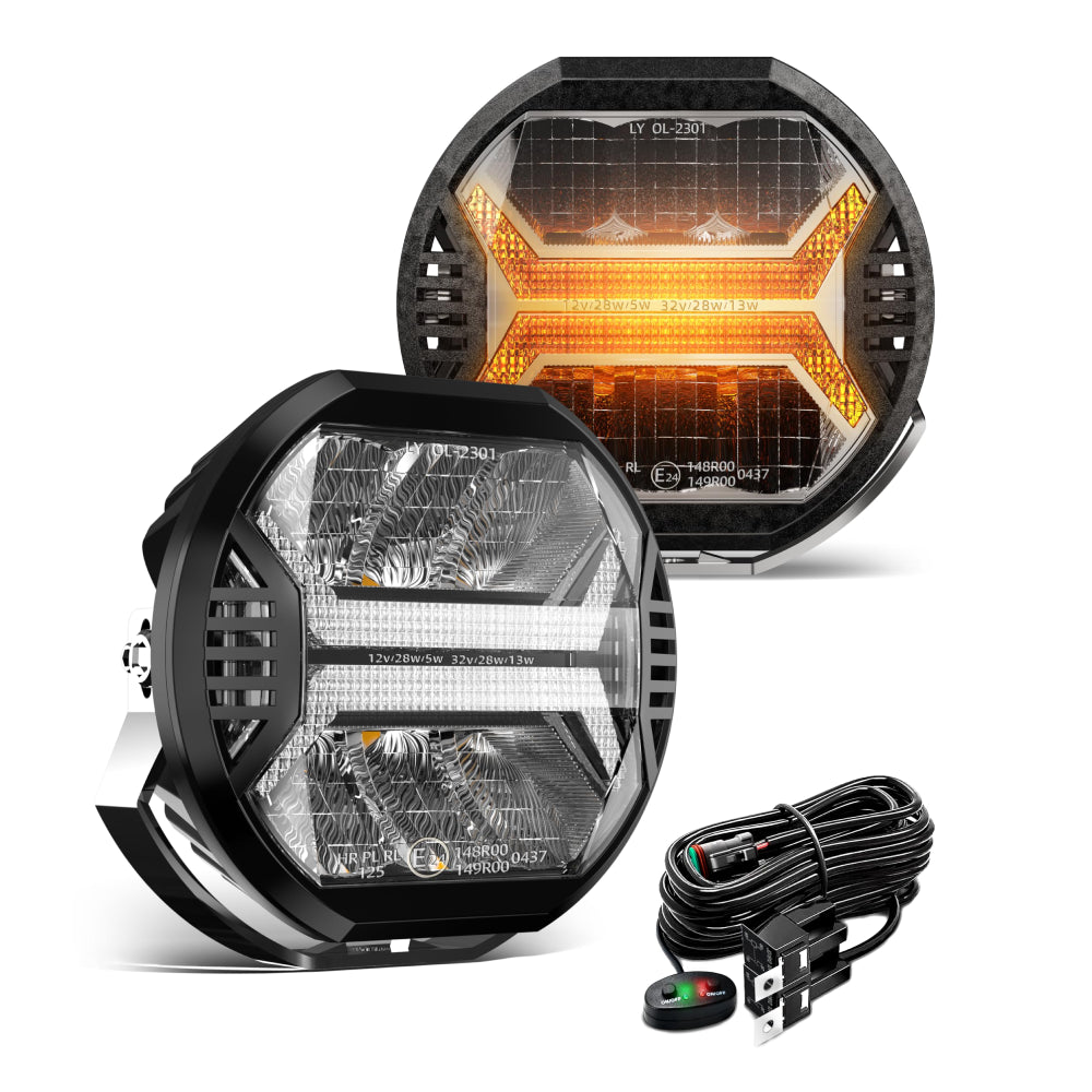 LOYO 5.75 inch Amber Led Pods Offroad Driving Lights Cube, 12000LM LED Light Bar For Trucks Jeep Ford UTV ATV, 2PCS
