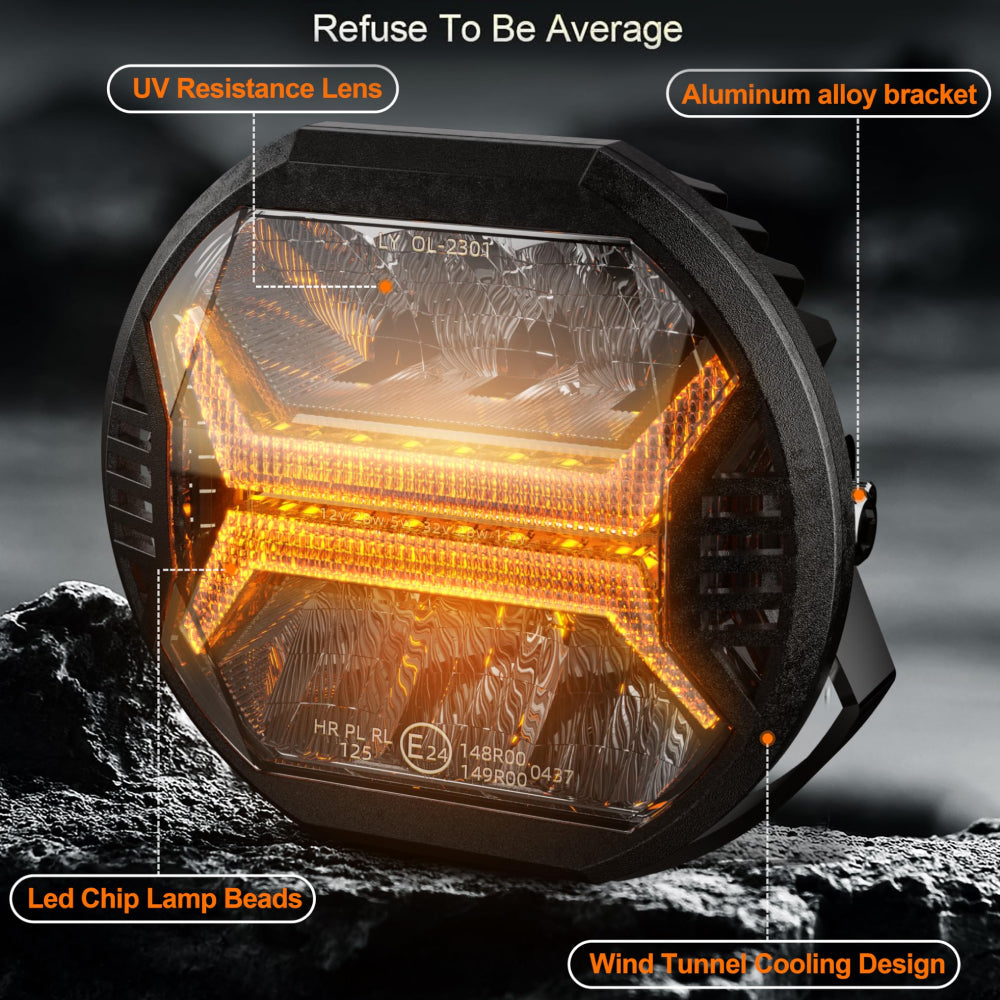 LOYO 5.75 inch Amber Led Pods Offroad Driving Lights Cube, 12000LM LED Light Bar For Trucks Jeep Ford UTV ATV, 2PCS