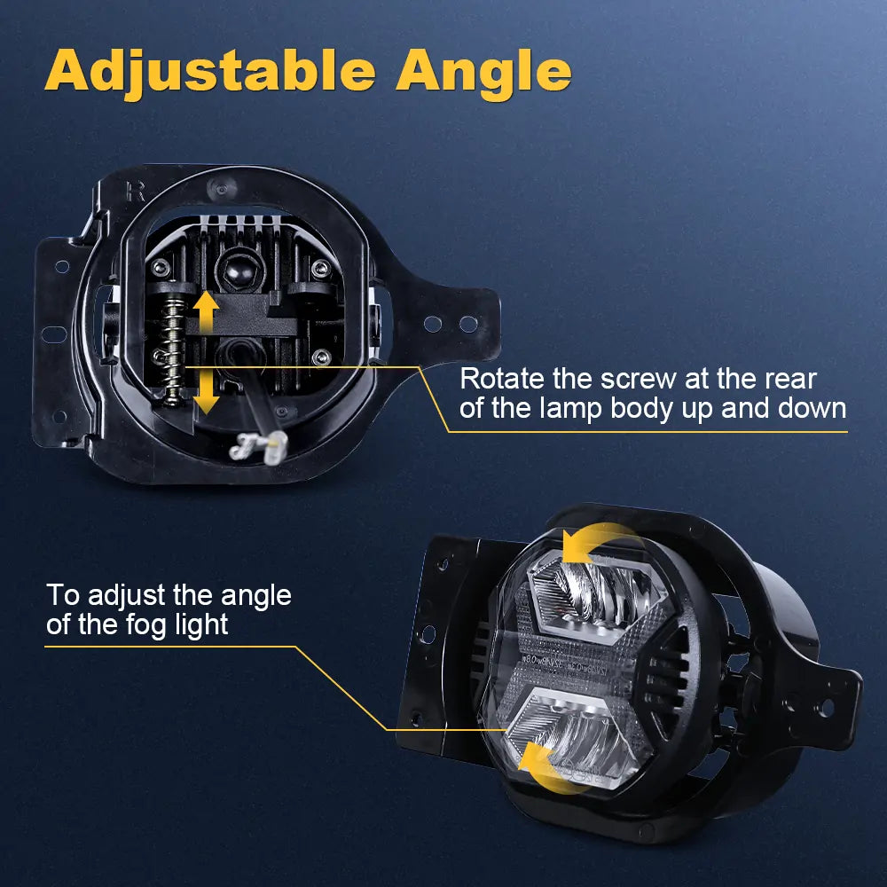 Adjustble Angle LED Fog Lights for Jeep JL JT