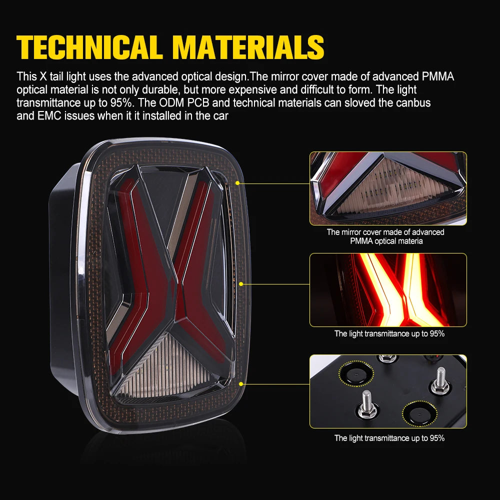 LED Taol Lights Replacement for Euro version Jeep Wrangler TJ YJ CJ