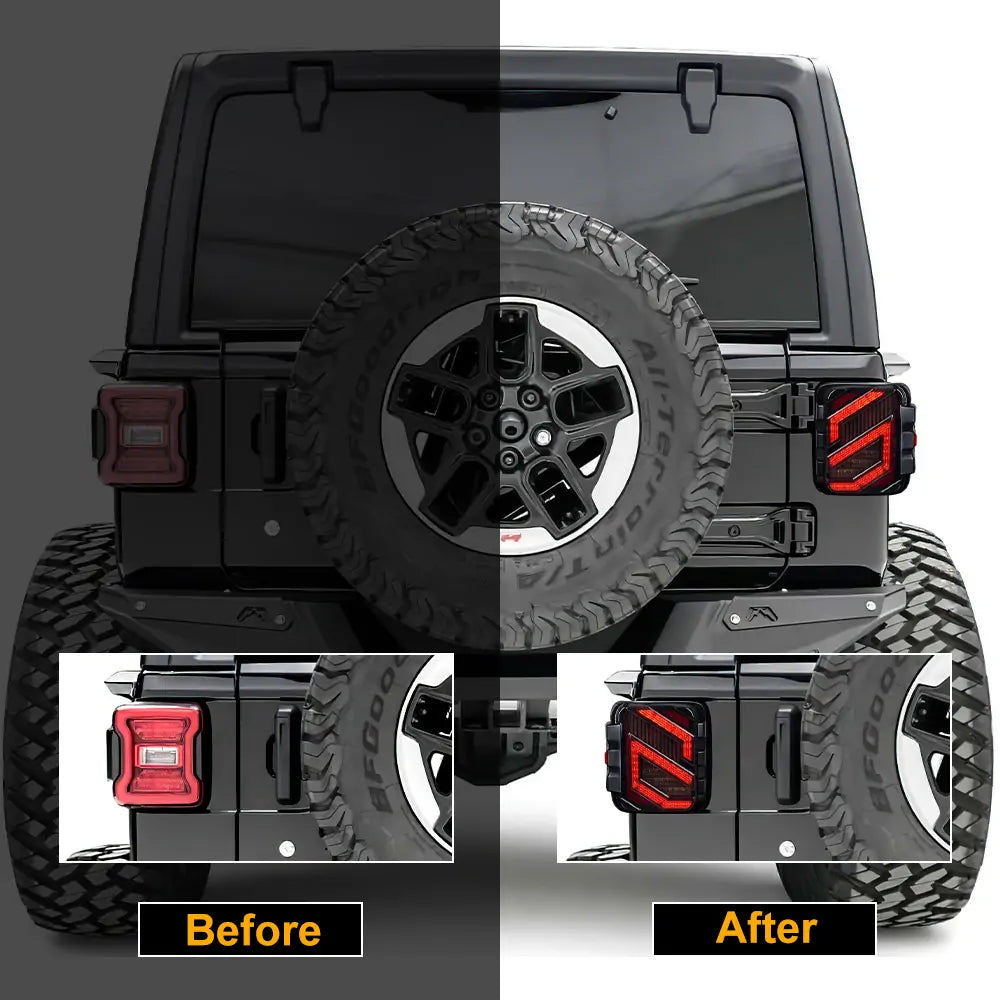 S Shaped LED Tail Lights for Jeep Wrangler JL