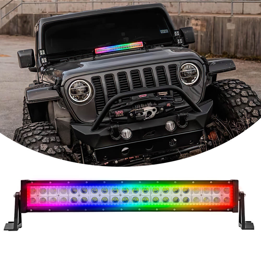 RGB halo ring chasing led light bar | LOYO Light | JEEP OFF ROAD Work Light 120W