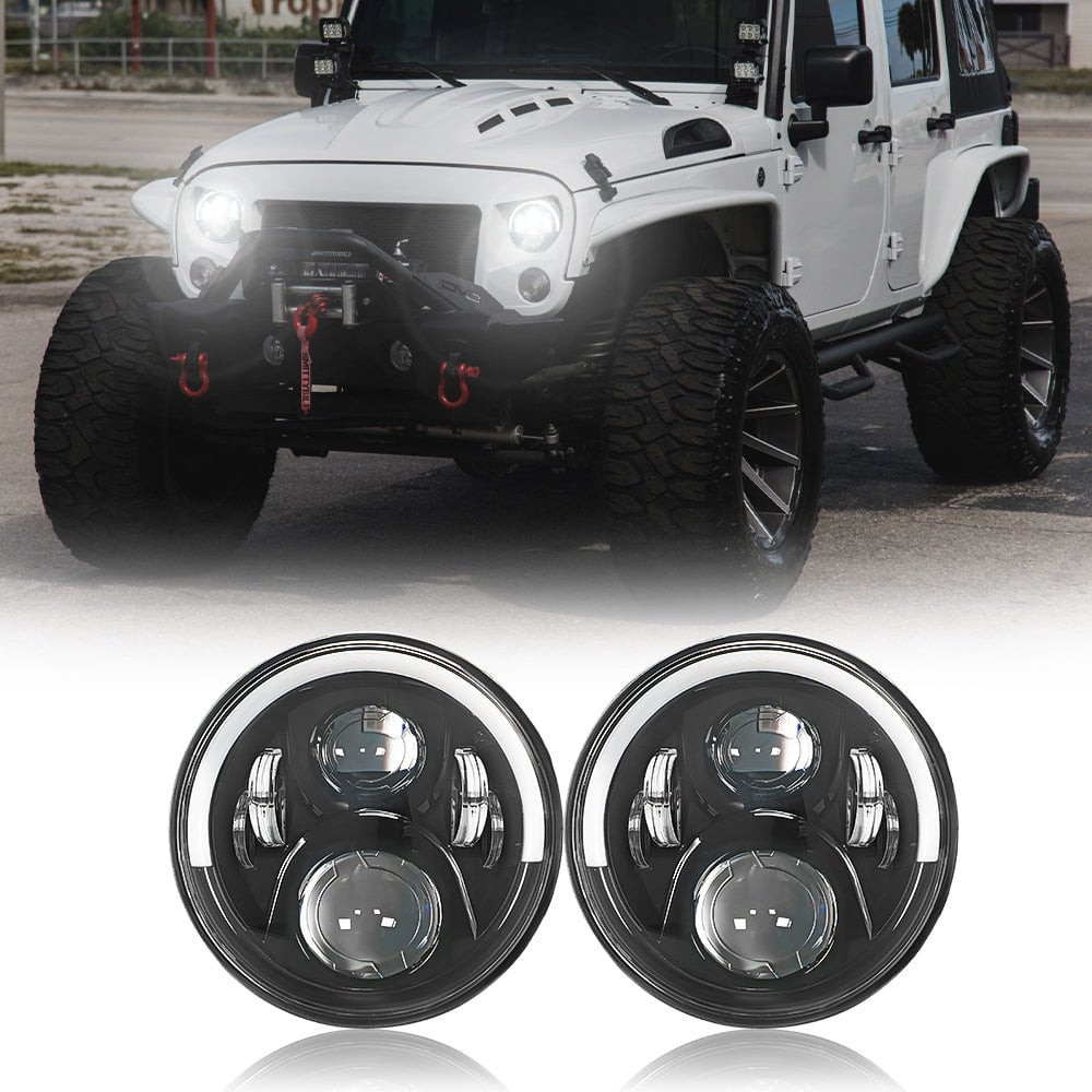 7 Inch DRL Angel Eye Jeep Headlight