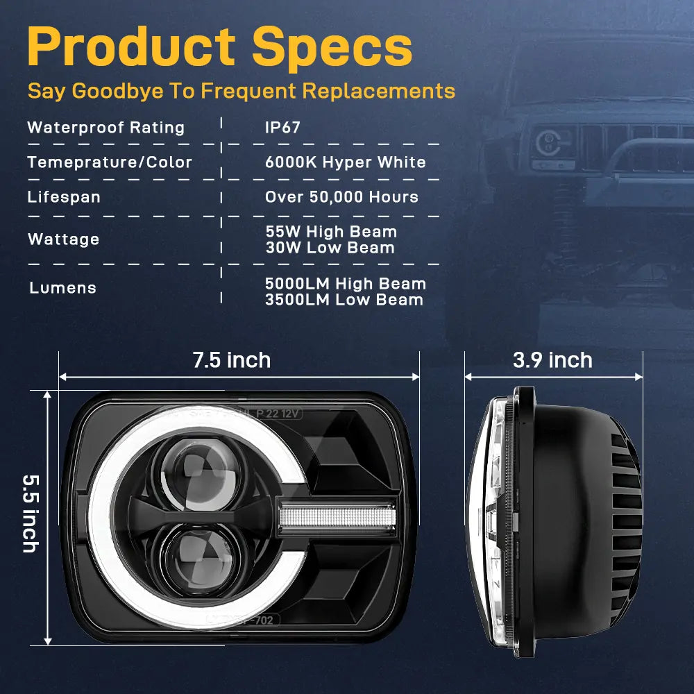 jeep cherokee xj led headlights