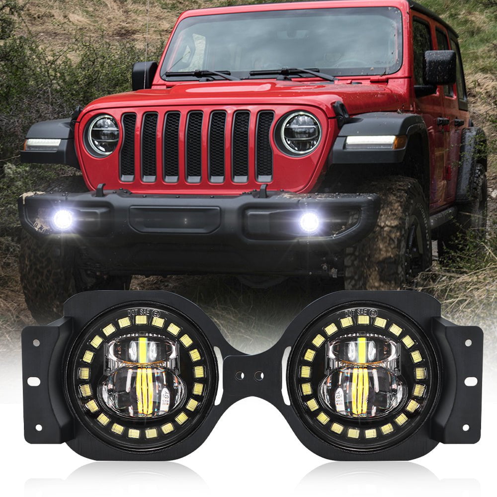 4 Inch LED Fog Lights For 2018 Jeep Wrangler JL | Pair