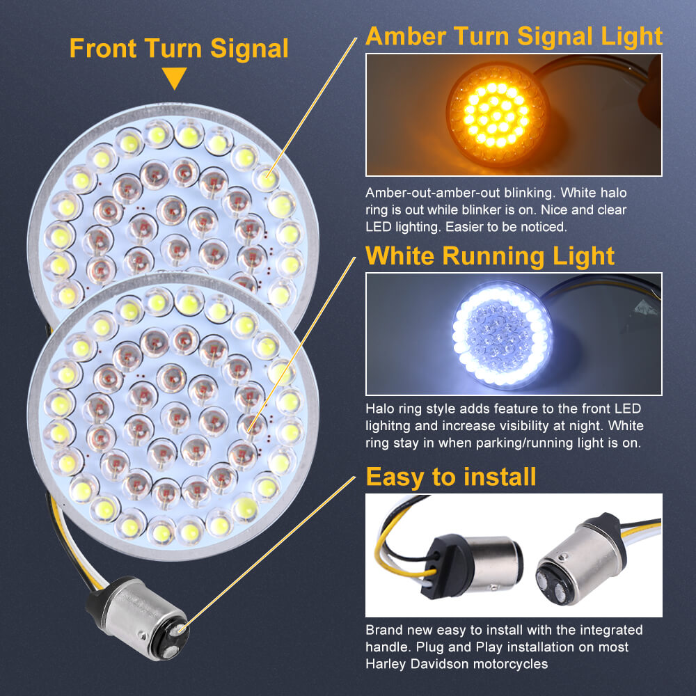 2Inch Bullet 1157 Front and Rear LED Turn Signals