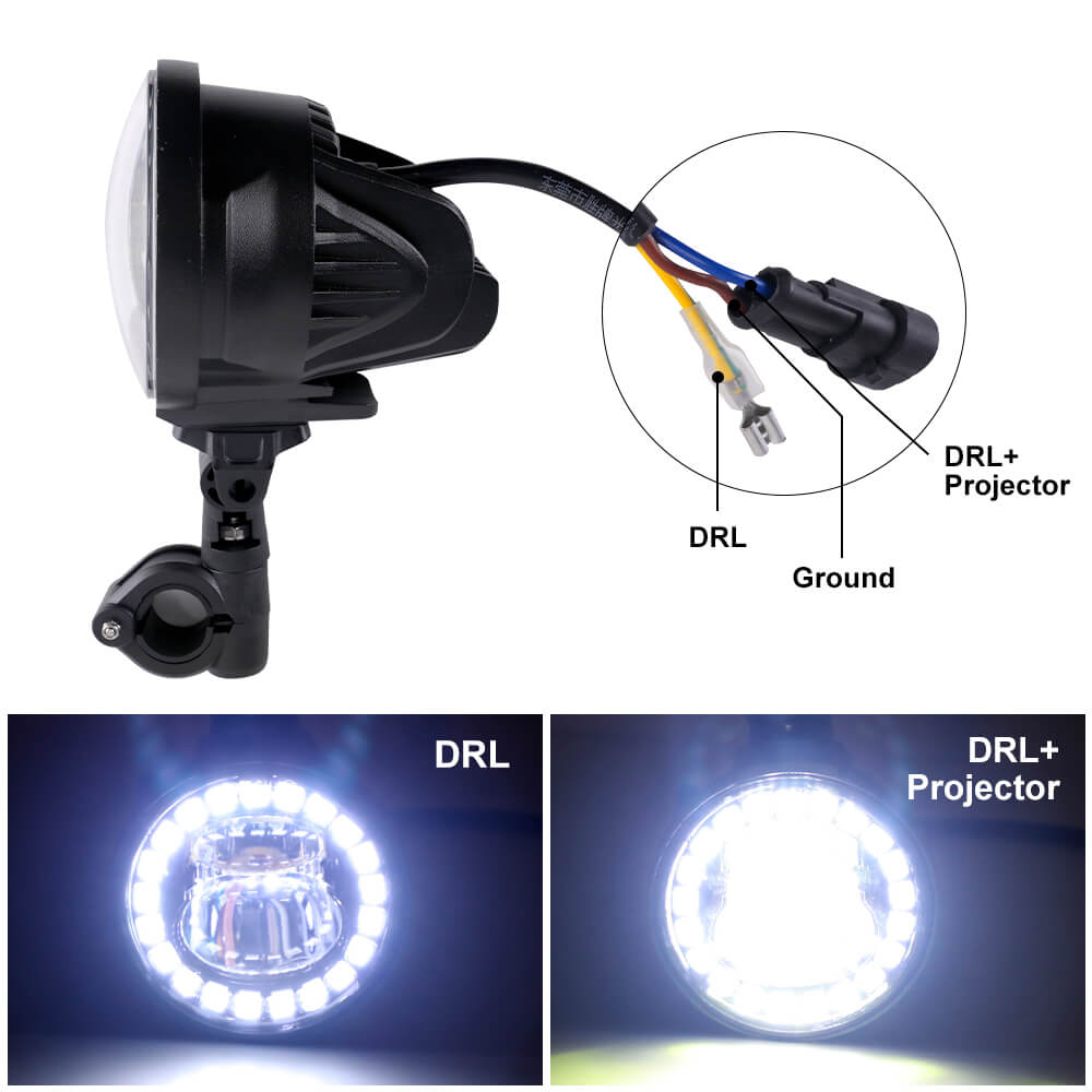 Motorcycle Auxiliary Lights LED Spot Driving R1200GS Fog Lights Turn Signal DRL Compatible with R1200GS F800GS K1600 KTM Fits Universal Motorcycle 40W 6000K Spot Driving Fog Lamps