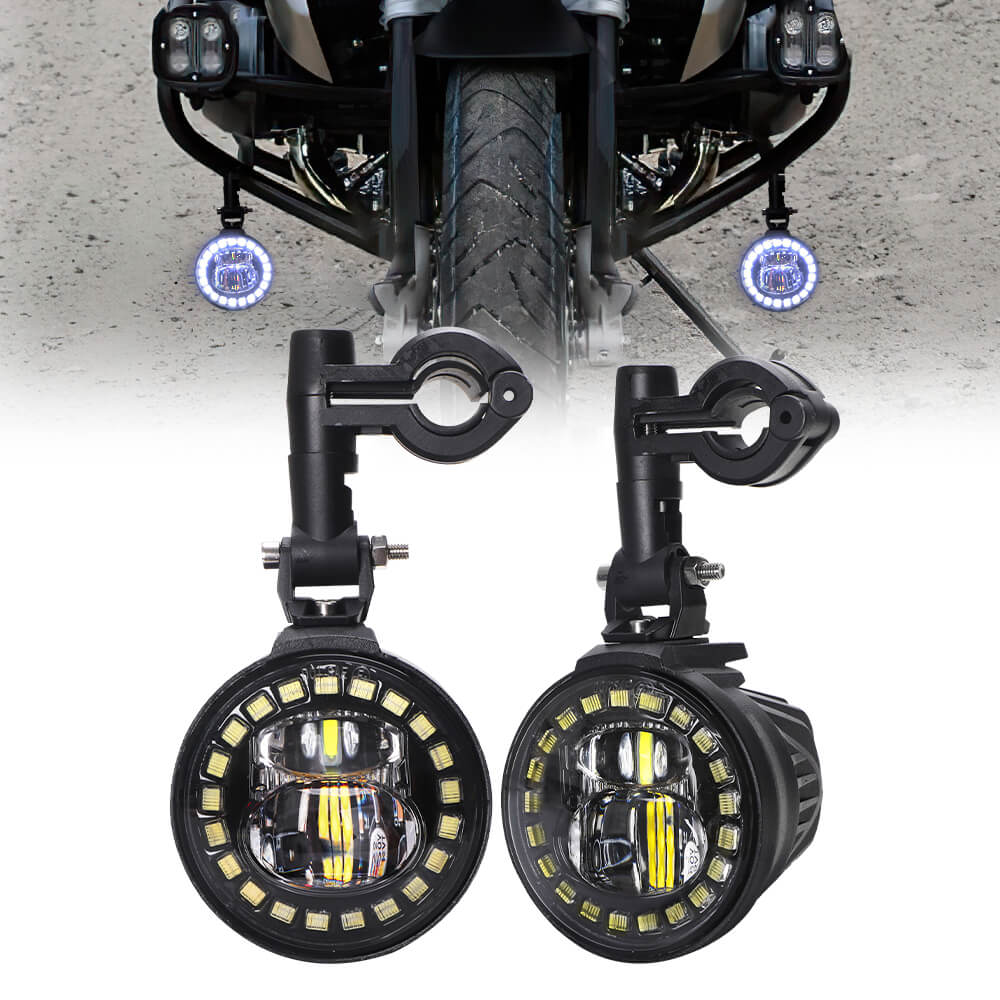 Biqing Universal 90W Moto Spots Phares LED, 9 LED Moto Conduite Feux De  Brouillard Lampe Auxiliaire Feux De Jour 12V 24V 7500LM