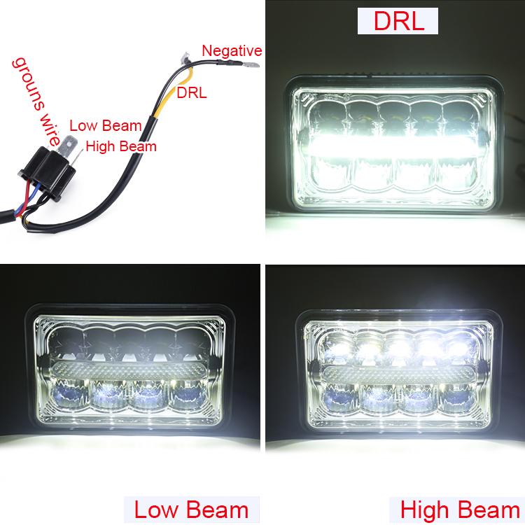 4x6'' 5 Inch Rectangular Square Headlight 45W Sealed Beam for Truck | SET - loyolight