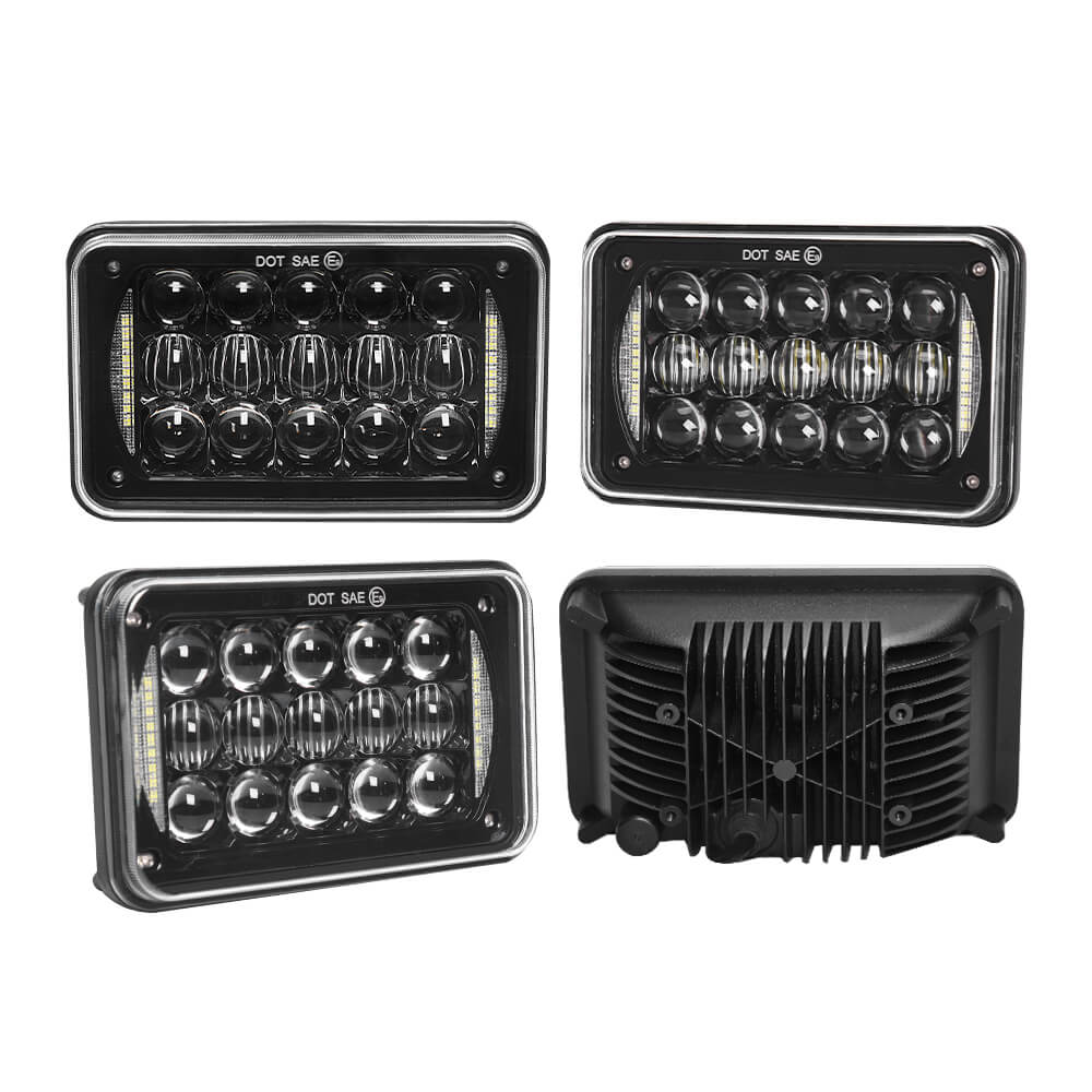 48W 4x6 inch LED Headlights with DRL Rectangular headlight 0