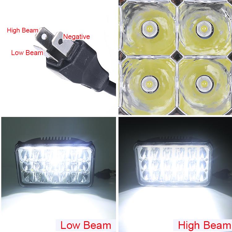 5'' 45W LED Square Sealed Beam Headlight | Set - loyolight