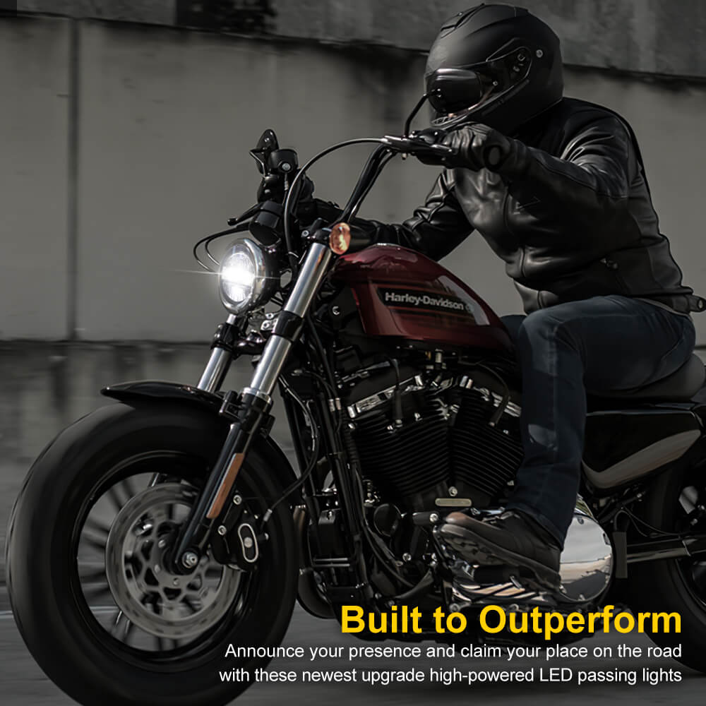 5 3/4" Round Motorcycle LED Headlight Compatible with Harley Sportster Dyna Softail