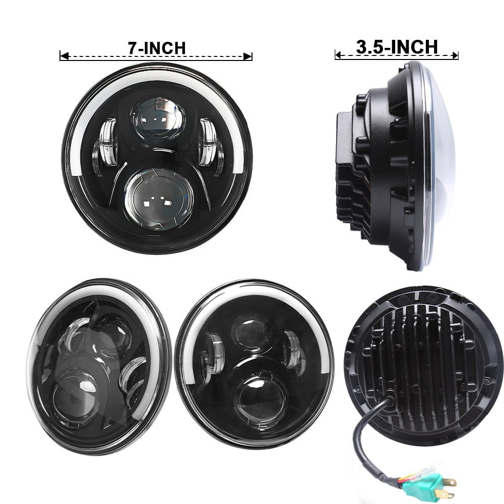 7 Inch DRL Angel Eye Jeep Headlight