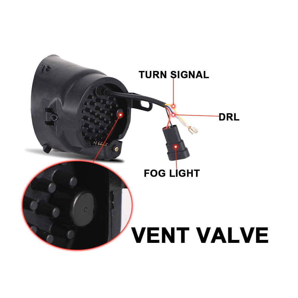 LED Fog Light Assembly with White DRL/ Yellow Turn Signals Compatible with Toyota Tundra 2007-2013(4)