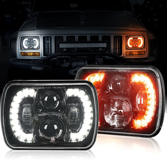 5x7 Led Headlights High/low Beam with Turn Signal | Pair - loyolight