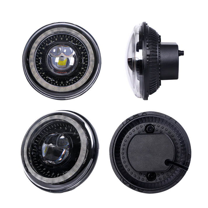 LOYO Dragon Eye Headlights with 9'' LED Bracket Ring & 4" LED Fog Lights For 2018+ Jeep Wrangler JL And Gladiator JT