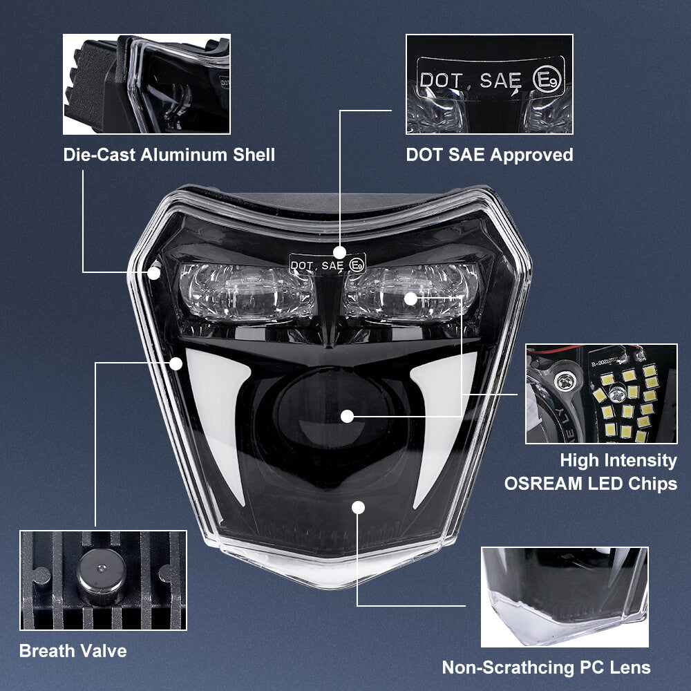 Dirt bike Headlight, 65w LED Headlamp For KTM LED Headlight EXC EXC-F XC-F 2020-2022(5)