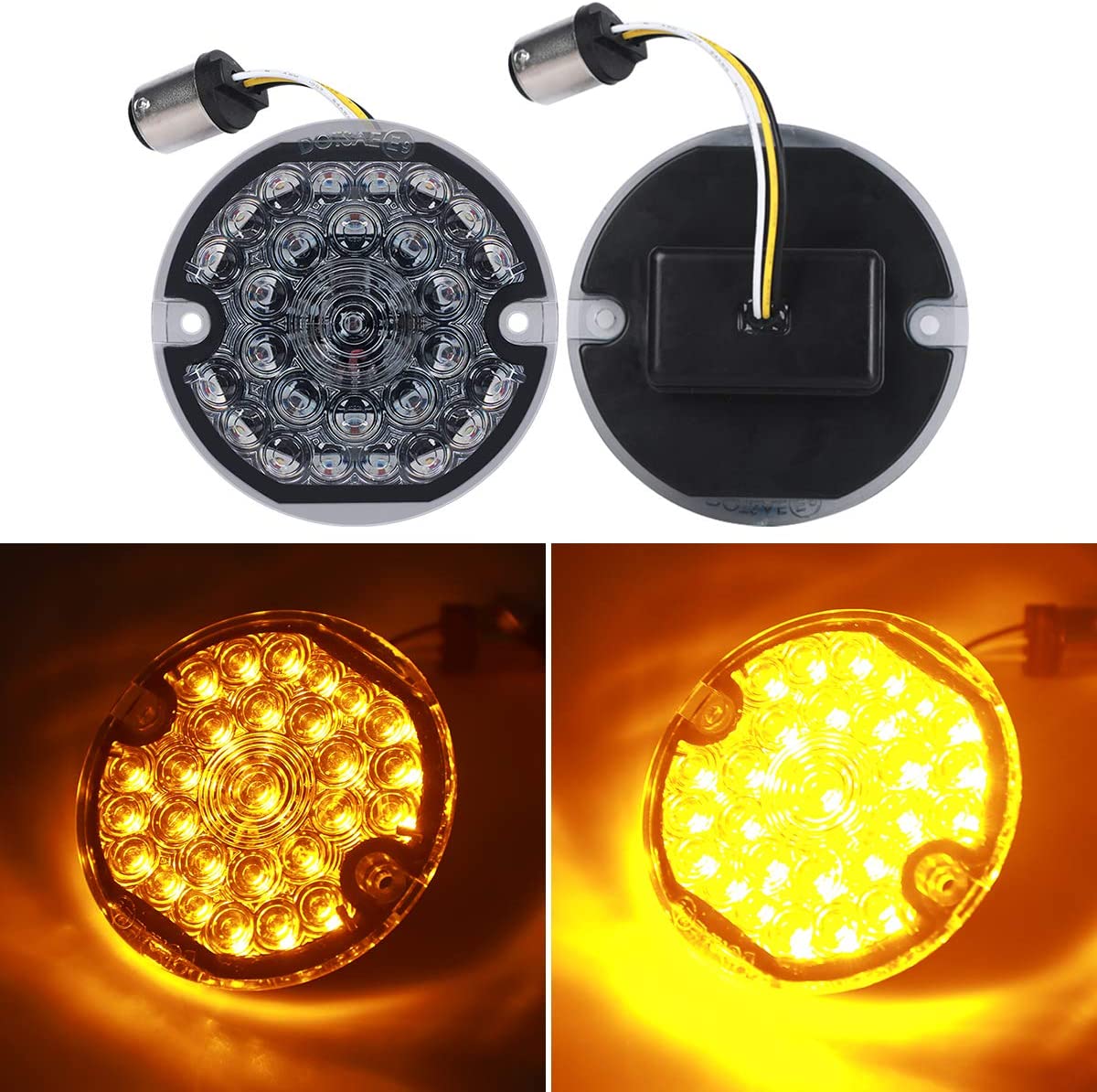 6W LED SMD 1157 Amber White Turn Signal Light For Harley Davidson - loyolight