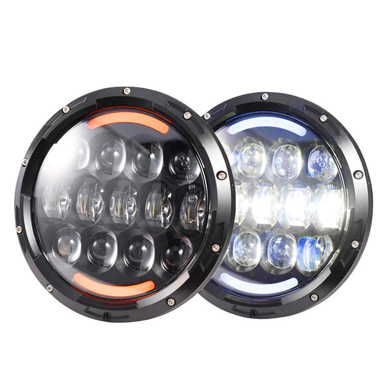 7'' High Low Beam Headlight for Wrangler with White Angel Eye | Pair - loyolight