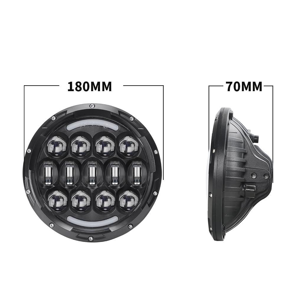 7'' High Low Beam Headlight for Wrangler with White Angel Eye | Pair - loyolight