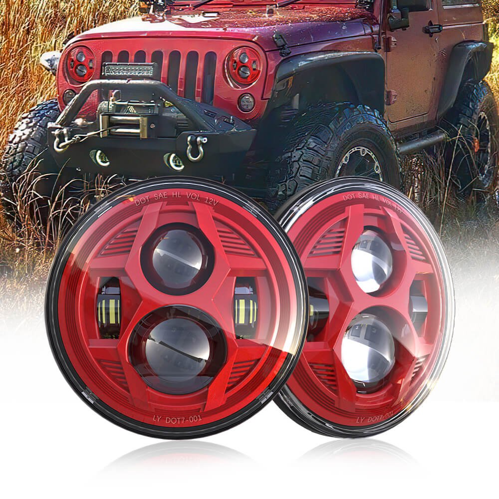 7 inch Spider Headlight for All Vehicles Universal Use 1Pair