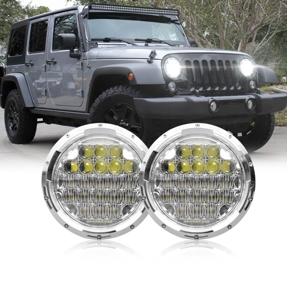 7 inch round headlights for Jeep wrangler 5D lens design | LOYO